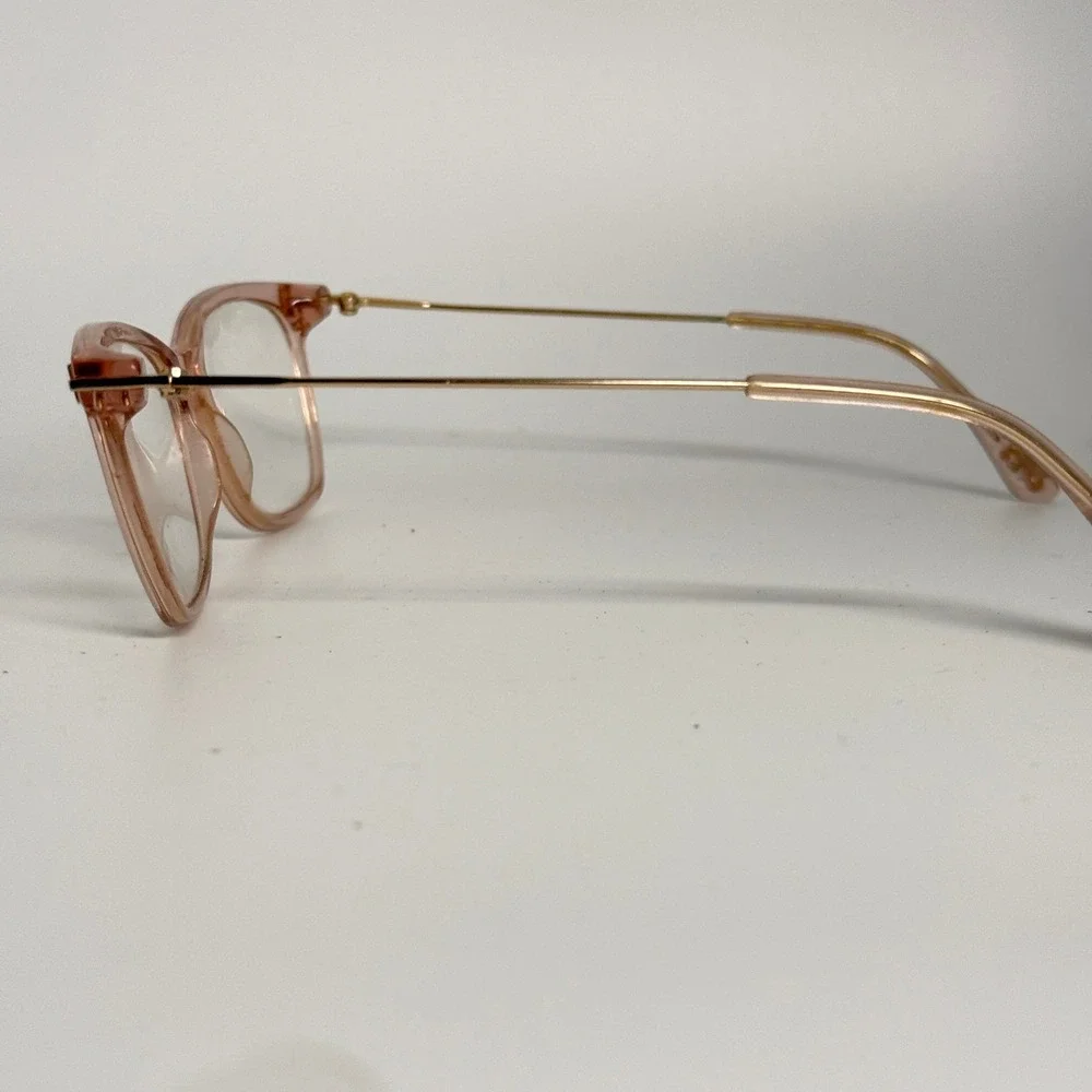 Tom Ford Pink Clear Cat Eye Eyeglasses Frames Gold Tone Hardware TF5456 074‎